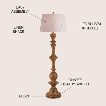 Taylor 67" Resin LED Floor Lamp - JONATHAN Y